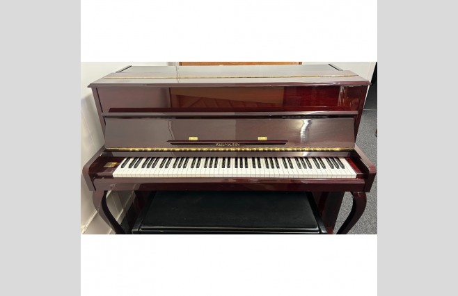 Reid Sohn Polished Wine Red Mahogany SU110F Upright Piano, Used - All Inclusive Premium Package (SN:634227) - Image 1